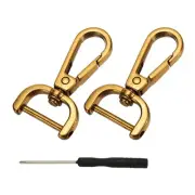 Detachable Snap Hook, 3/4 Inch Swivel Clasp for Purse (2 Pack, Dark Gold)