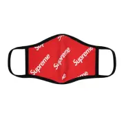 Red SUPR3MÉ Monogram Fitted Polyester Face Mask