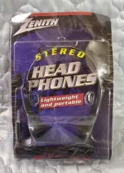 Vintage Zenith Stereo Headphones Adjustable Over Ear ORIGINAL PACKAGING Retro