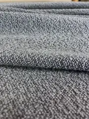 1.75 yds DWR Flamiber Cool Gray Wool Blend Boucle Upholstery Fabric DF