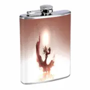 Pink Anime Girl Em1 Flask 8oz Stainless Steel Hip Drinking Whiskey