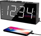 Alarm Clock for Bedroom, 2 Alarms Loud LED Big Display Plug in Simple Basic Digi