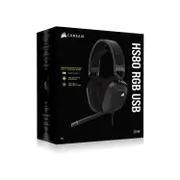 Corsair HS80 RGB Carbon- Dolby Atoms 3D, Pulse Sound, Dolby 7.1 Surroud, USB - Gaming Headset PC,PS5, Headphones. CA-9011237-AP