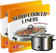 FASOZUKA Slow Cooker Liners 40×Cooking Bags Small Size Disposable Pot Liners, Fit 1QT to 3QT for Slow Cooker Cooking Trays Suitable for Oval & Round Pots 11"x 16", 40 Liners (80)