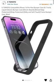 K TOMOTO iPhone 14 Pro Max Liquid Silicone Bumper Case Black