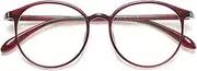 Fashion Oversized Round Ladies Reading Glasses, TR Flexible Frames Glasses, Blue Light Blocking Computer Readers
