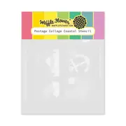 Waffle Flower Postage Collage Coastal Stencil