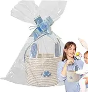 Bunny Ear Basket | Cotton Rope Tote Bag Storage Basket,Treat Basket Gift Bags, Easter Egg Bag Bunny Basket for Party Favors, Easter Decorations