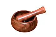 Wooden Mortar Pestle Grinding Bowl Set Garlic Crush Pot Kitchen Hand Grinder
