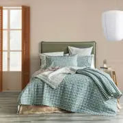 Renee Taylor Alison Yarn Dyed Cotton Reversible Forest Quilted Coverlet Set