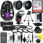 NIKON D3400 D5600 DSLR CAMERA FULL 64GB HD ACCESSORY KIT LENSES FLASH BACKPACK