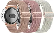 [3 PACK]Elastic Bands for Google Pixel Watch Bands &Google Pixel Watch 2 Band Women/Men, Adjustable Comfortable Solo Loop Nylon Braided Replacement Wristband Straps for Pixel Watch 1/2