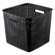 Advantus 40376 12.5" x 12.5" x 11.13" Plastic Weave Bin - XL, Black New