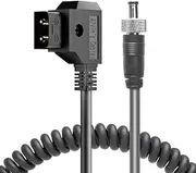 Alvin's Cables ATOMOS Monitor Coiled Power Cable Locking DC 5.5 2.1 to D Tap for Video Devices PIX-E7 7 Touchscreen Display Hollyland Mars 400s
