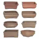 155mm Unglazed Bonsai Pots - 3 Pots Bulk Buy - Assorted 6 inch Bonsai Pot