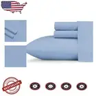 Cozy Full Sheet Set - Lightweight Dark Blue Jersey Cotton Blend for All Seasons