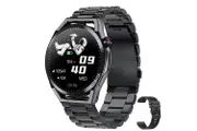 For Xiaomi Huawei Android Phone Watch Smartwatch Man 360*360 Screen Bluetooth Call Waterproof Smart Watch Men Women+Box - Black steel belt