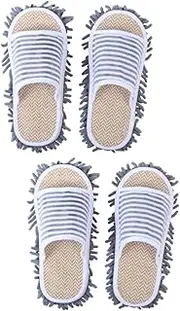 2 Pairs Slippers Floor Cleaning Microfiber Slipper Shoes Dust Mop Slipper Microfiber Cleaning Slipper/1170