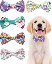 5/Pack Dogs Collar Bow Ties Puppies Cats Collar Sliding Charms Adjustable Bowties Attachment Small Pets Collar Accessories for Costume Birthday Party Festival