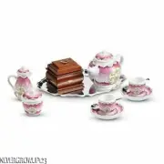 AMERICAN GIRL FELICITY'S TEA LESSON SET~TEAPOT~CUPS~CADDY~TRAY~SPOONS~SUGAR~CREA