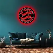 Inder Craft L.E.D Logo FC Bayern Munich, Home Decor Multicolor L.E.D Logo for Kids, Fits Bedroom, Living Room, Kitchen & Bath (24X24 Inch)