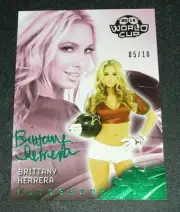 2014 Benchwarmer BRITTANY HERRERA Soccer #21 Green Foil Auto/10 HUSTLER Lingerie