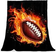 Throw Blanket,Soft Blankets and Throws,American Football in Fire,59x39.3 in