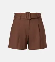 [Veronica Beard] Veronica Beard Piper belted linen-blend shorts AU 16 green