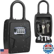Large Key Lock Box With Code - 4 Digit Combination Safe Storage for Outside,