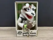 Vintage PETS.COM SOCK PUPPET Interview Dog W/ Microphone New Original Box