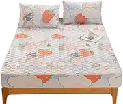 CVBFDB Mattress Sheet Single Brushed Waterproof Mattress Cover Waterproof Dirty Dust Cover Mattress Cover(150 * 200CM)