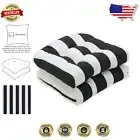 Plush 19" x 19" Weather & Fade Resistant Chair Cushions in Bold Stripe Design
