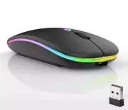 Led Wireless Mouse Usb Rechargeable Bluetooth-compatible Rgb Mouse Silent Ergono