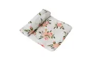 Little Unicorn: Single Cotton Muslin Swaddle - Watercolour Roses