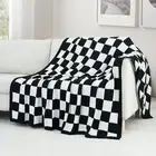 Carriediosa Checkered Throw Blanket 90" X 90" Queen, 400GSM Ultra Soft Microf...