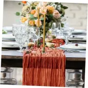 Cheesecloth Table Runner 10ft, Gauze Boho Rustic Table 1 Pack-10FT Terracotta