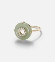 [Mateo] Mateo 14kt gold ring with jade and diamonds P green