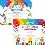 40 PCS Preschool Diploma, Certificate of Achievement in 2 Designs Colorful Certificate of Awards School Classroom Supplies for Kids Students Kindergarten Boys Girls