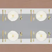 2 Pcs Grey Chiffon Table Runner 27.5" x 118" Romantic Table Runner
