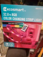 Ecosmart 32.8 ft RGB Color Changing Dimmable LED Strip Light with Remote