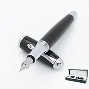 MONTEVERDE USA Super Mega Carbon Fiber/Chrome Trim Fountain Pen - Broad Nib