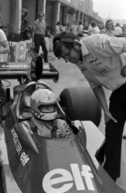 Jody Scheckter Tyrrell 007 Ford with Ken Tyrrell Italian GP 1974 Old Photo