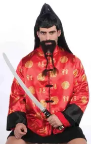 Black Braided Mustache And Beard Costume Accessory One Size