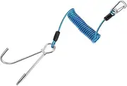 Secure Diving Gear Stainless Steel Double Hook Spring Rope for Saltwater Fishing and Diving