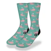 BRAND NEW ADULT / JUNIOR SAVVY SOX WHALE CARTOON 53 SOCKS LIMITED EDITION OSFA