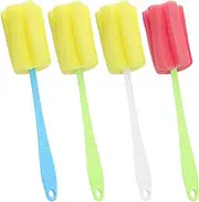 Sponge Cleaning Cup Brush | Household Long Handle Bottle Brush | Milk Bottle Glass Cup Cleaning Brush, Comfortable and Soft Cup Brush, Convenient Cleaning Brush, Kitchen Sponge Bottle