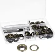 Grommet Kit 50 Sets Copper Eyelets with 3pcs Tools, 12mm Inside Dia. Bronze Tone