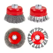 Wire Wheel Brush for 4-1/2" Angle Grinder 4 Inch Wire Wheel Set 3 Inch Wire C...