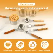 8 Pcs Measuring Cups and Spoons Set Stainless Steel Measuring Set Space njadz