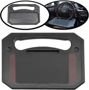 Steering Wheel Tray - Multi-Functional Black Portable Vehicle Laptop IPad Notebook Tablet and Food Eating Desk for Drivers
